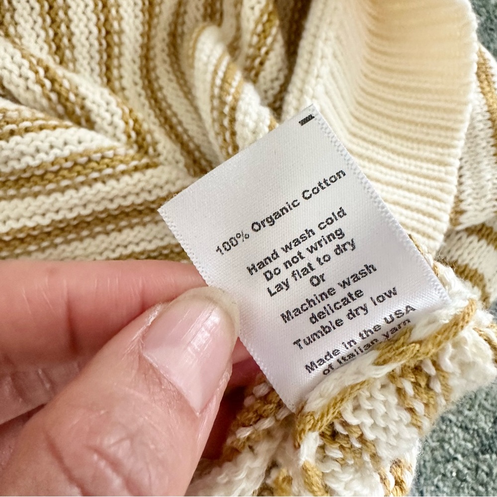 Emerson Fry Carolyn Sweater in Marigold Stripe Organic Cotton Size Large - Picture 8 of 8